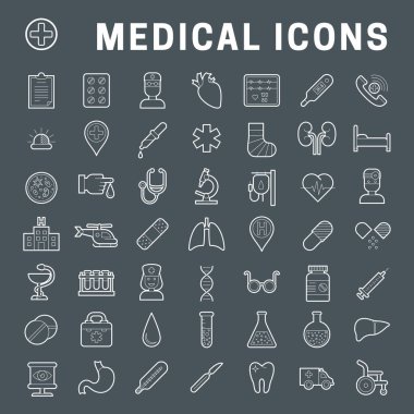 Bir dizi basit tıbbi ikon, düzenlenebilir felç
