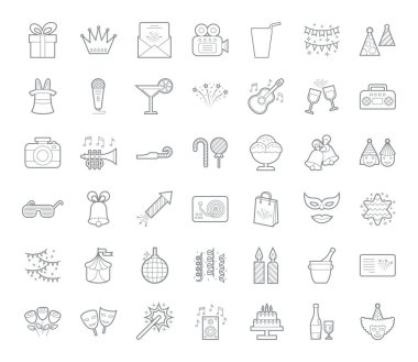 Bir dizi basit parti simgesi, düzenlenebilir felç