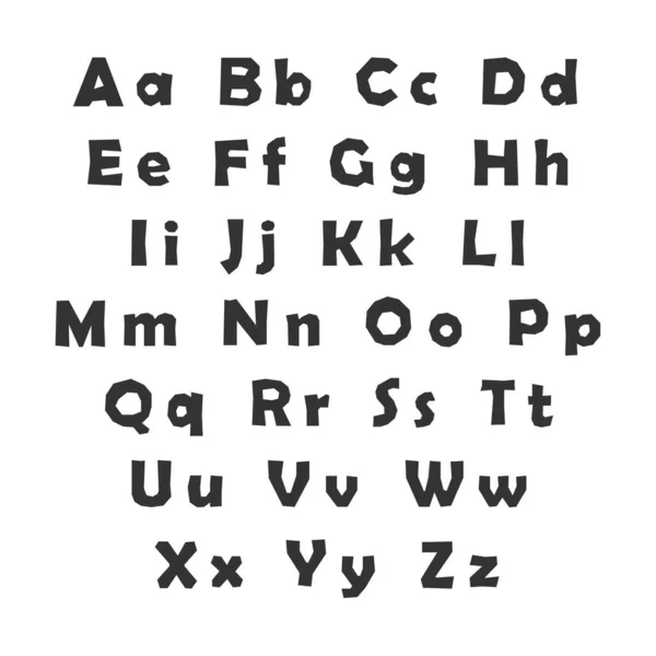 在白色背景上孤立的字母表大写字母和小写字母 — 图库矢量图片