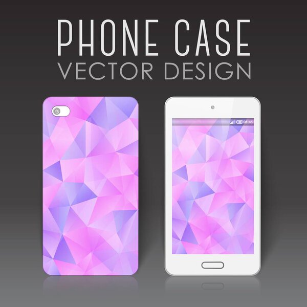 Корпус для мобильного телефона с яркой полигональной мозаикой