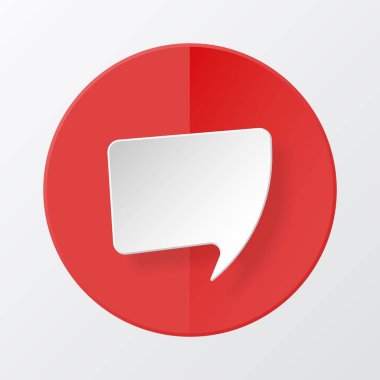 Beyaz konuşma baloncukları kağıdın etkisiyle ve parlak çemberin üzerindeki gölgeyle