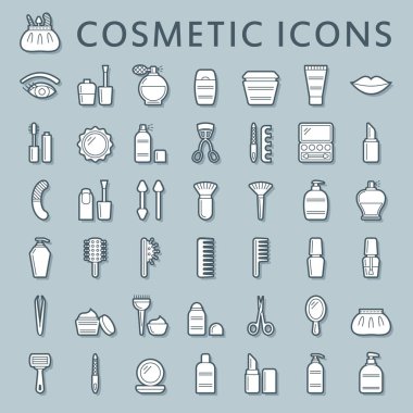 Doldurulabilir, düzenlenebilir bir dizi basit kozmetik simgesi