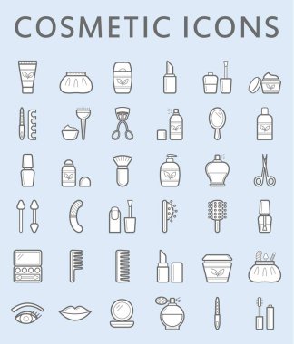 Doldurulabilir, düzenlenebilir bir dizi basit kozmetik simgesi