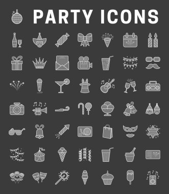 Bir dizi basit parti simgesi ile doldurulabilir, düzenlenebilir vuruş