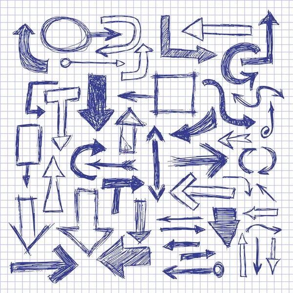 Çek defterine çizilmiş mavi ok.