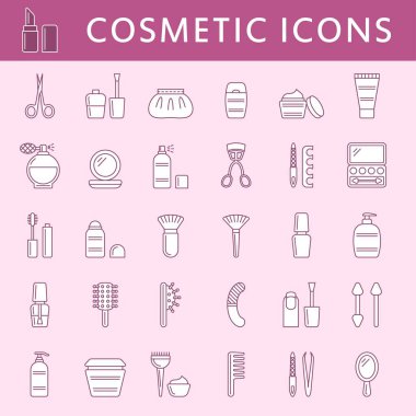 Doldurulabilir, düzenlenebilir bir dizi basit kozmetik simgesi