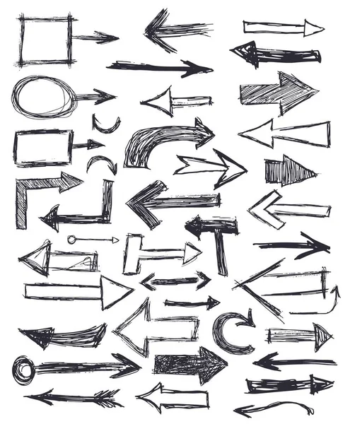 白地に孤立した手描きのドア矢印 — ストックベクタ