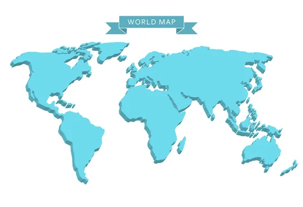 Карта Мира Изолирована Светлом Фоне — стоковый вектор