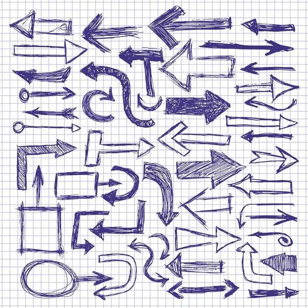 Çek defterine çizilmiş mavi ok.