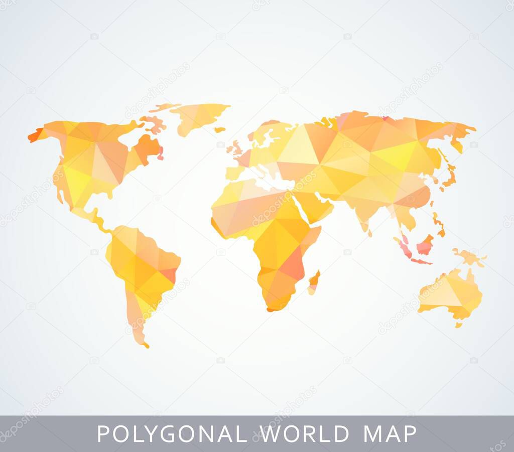 Polygonal World Map for presentation, booklet, website and other design projects