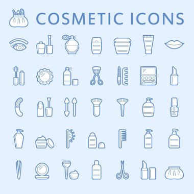 Doldurulabilir, düzenlenebilir bir dizi basit kozmetik simgesi