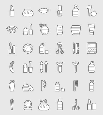 Doldurulabilir, düzenlenebilir bir dizi basit kozmetik simgesi