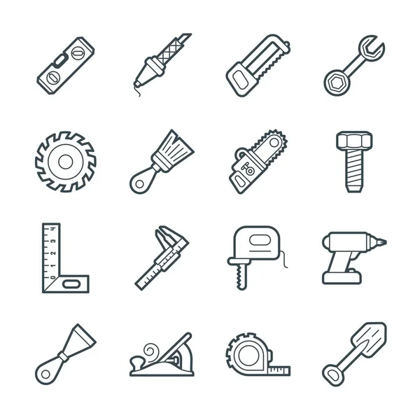 Ensemble Icônes Simples Outils Contour Course Modifiable — Image vectorielle