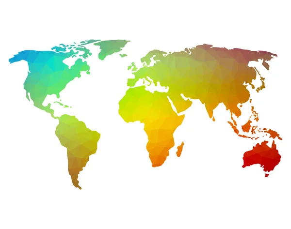 Карта Світу Повнокольорової Мозаїки Багатокутника — стоковий вектор