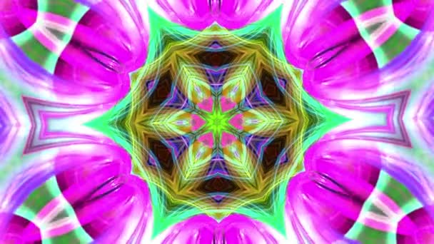 Abstract transparent tapes in motion as seamless creative background. Colorful stripes twist in a circular formation. Looped 3d smooth animation of bright shiny ribbons curled in circle. Kaleidoscope