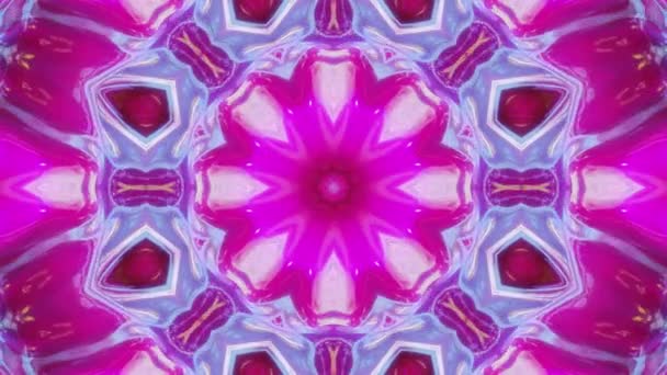 Stílusos 3D hurkos absztrakt bg hullámos szerkezettel. Folyékony szimmetrikus lila minta, mint a kaleidoszkóp ragyogó folyékony üveg hullámokkal, gyönyörű gradiens színekkel. 4k