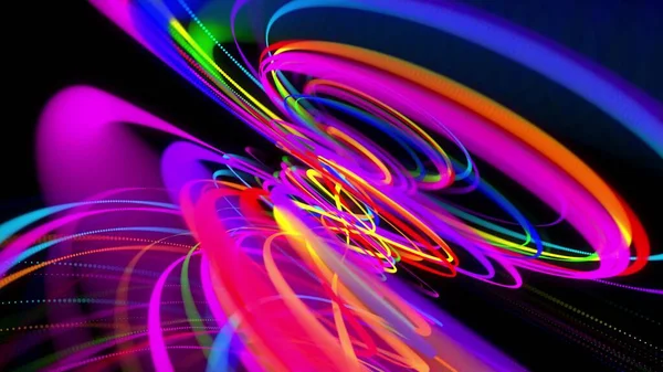 3d rendering stylish creative abstract background. colored lines swirling in spiral. Motion design bg of particles shaping lines, helix and abstract structures. 3d render
