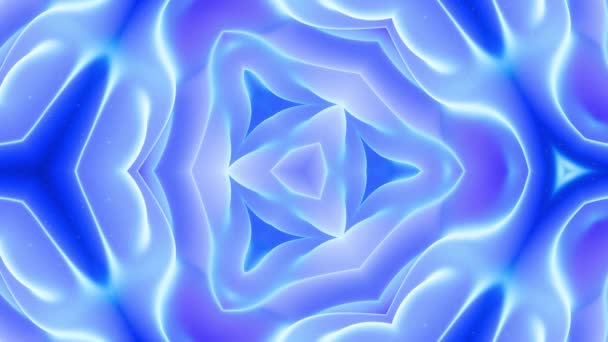 Sima hurkolt animáció 3D absztrakt puha matt alakú, mint a virág vagy mandala, szimmetrikus szerkezete kék lila bársony anyag elszórt flitterek, alakzatok zökkenőmentesen változik ciklikus. Lejtős
