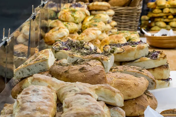 Pan Artesanal Venta Puesto Mercado Londres — Foto de Stock