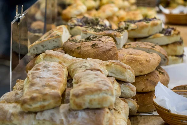 Pan Artesanal Venta Puesto Mercado Londres — Foto de Stock