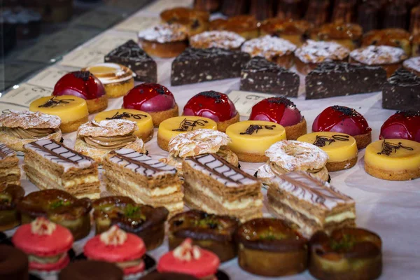 Varios Pasteles Postres Puesto Borough Market Londres — Foto de Stock