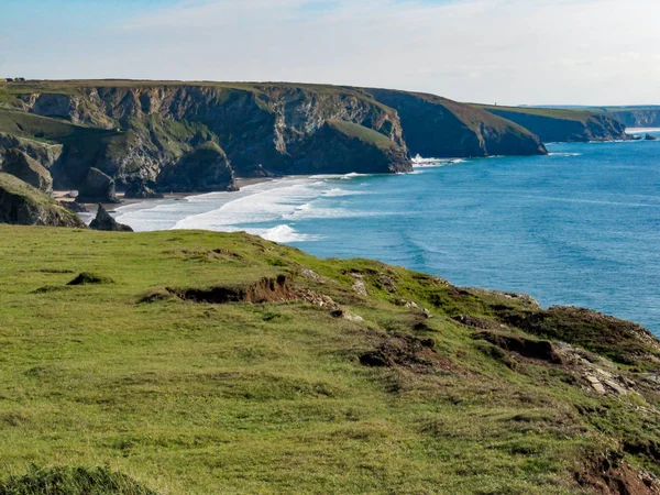 Bedruthan Дії Корнуолл Англія — стокове фото