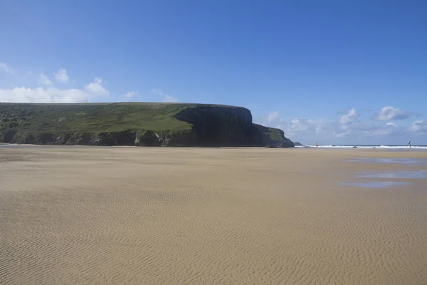 Expansão Vazia Praia Bedruthan Cornualha — Fotografia de Stock