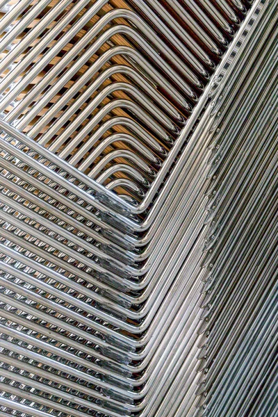 Abstract Image Metallic Legs Stacked Chairs — Stock Photo, Image