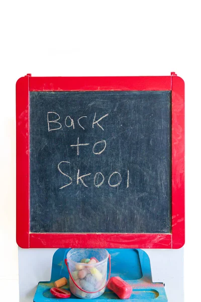 Back School Old School Blackboard Written Message Back Skool — Stock Photo, Image