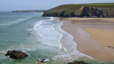 Mawgan Porth Beach, Kuzey Cornwall, İngiltere