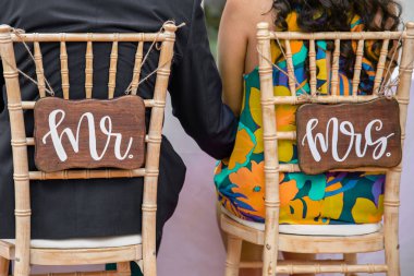 Mr and Mrs Wedding Chairs clipart