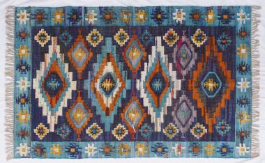 Kilim el yapımı orijinal halı, yüksek çözünürlüklü trend desenli halılar ve renkler                            