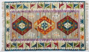Kilim el yapımı orijinal halı, yüksek çözünürlüklü trend desenli halılar ve renkler                            