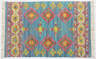 Kilim el yapımı orijinal halı, yüksek çözünürlüklü trend desenli halılar ve renkler                            