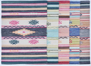 Kilim el yapımı orijinal halı, yüksek çözünürlüklü trend desenli halılar ve renkler                            