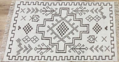 Kilim el yapımı orijinal halı, yüksek çözünürlüklü trend desenli halılar ve renkler                            