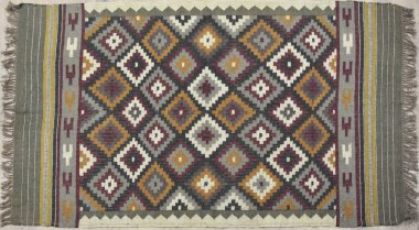 Kilim el yapımı orijinal halı, yüksek çözünürlüklü trend desenli halılar ve renkler                            
