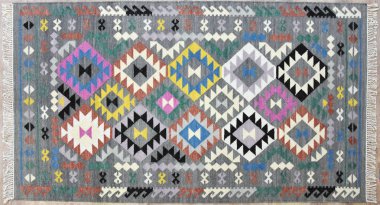 Kilim el yapımı orijinal halı, yüksek çözünürlüklü trend desenli halılar ve renkler                            
