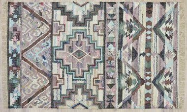 Kilim el yapımı orijinal halı, yüksek çözünürlüklü trend desenli halılar ve renkler                            