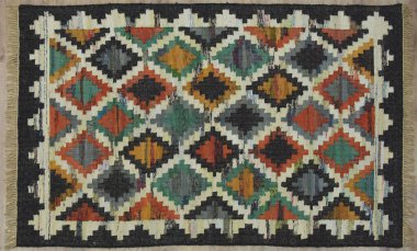 Kilim el yapımı orijinal halı, yüksek çözünürlüklü trend desenli halılar ve renkler                            