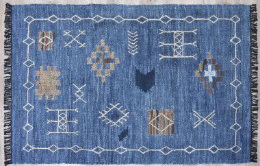 Kilim el yapımı orijinal halı, yüksek çözünürlüklü trend desenli halılar ve renkler                            