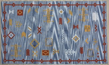 Kilim el yapımı orijinal halı, yüksek çözünürlüklü trend desenli halılar ve renkler                            