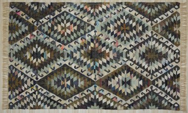 Kilim el yapımı orijinal halı, yüksek çözünürlüklü trend desenli halılar ve renkler                            