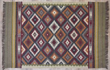 Kilim el yapımı orijinal halı, yüksek çözünürlüklü trend desenli halılar ve renkler                            