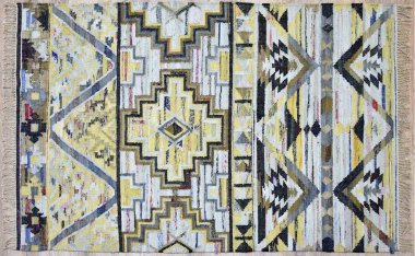 Kilim el yapımı orijinal halı, yüksek çözünürlüklü trend desenli halılar ve renkler                            