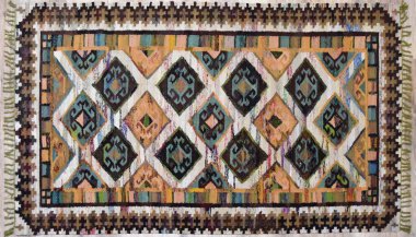 Kilim el yapımı orijinal halı, yüksek çözünürlüklü trend desenli halılar ve renkler                            