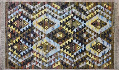Kilim el yapımı orijinal halı, yüksek çözünürlüklü trend desenli halılar ve renkler                            