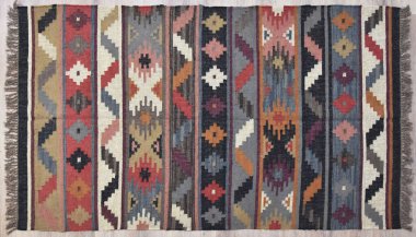 Kilim el yapımı orijinal halı, yüksek çözünürlüklü trend desenli halılar ve renkler                            