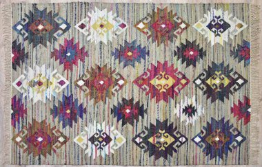 Kilim el yapımı orijinal halı, yüksek çözünürlüklü trend desenli halılar ve renkler                            