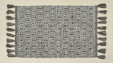 El örgüsü örülmüş ve örülmüş halı, yüksek çözünürlüklü moda desenleri ve renkleri olan halılar